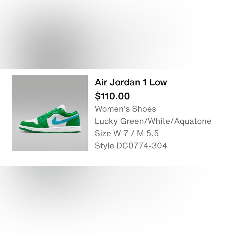 Air Jordan 1 Low - Green and White - Picture 5 of 5